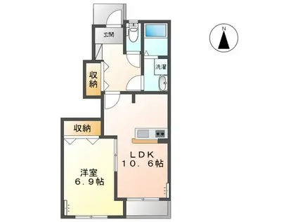 オオハシII(1LDK/1階)の間取り写真