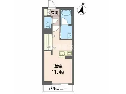 SHAMAISON八山田(ワンルーム/1階)の間取り写真