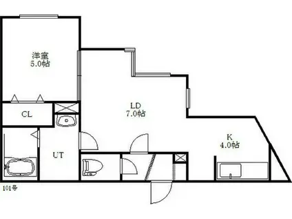 グランパレスK(1LDK/1階)の間取り写真