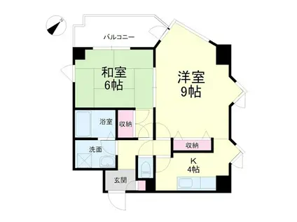 ツインコート寺島(2K/4階)の間取り写真