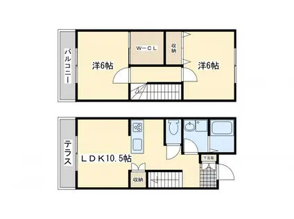 RSRESIDENCE黒崎南(2LDK/1階)の間取り写真