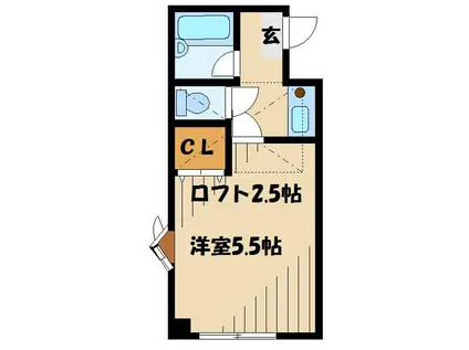 カインドハウス鹿沼公園(1K/2階)の間取り写真