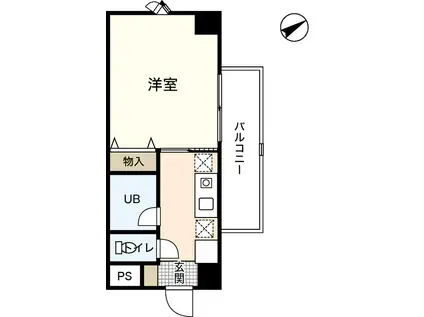 リバーサイド中村(1K/6階)の間取り写真