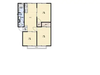 カヨウドウハイツ II(3DK/1階)の間取り写真