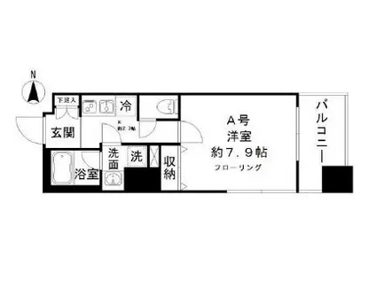 FORTUNATE PLACE(1K/9階)の間取り写真