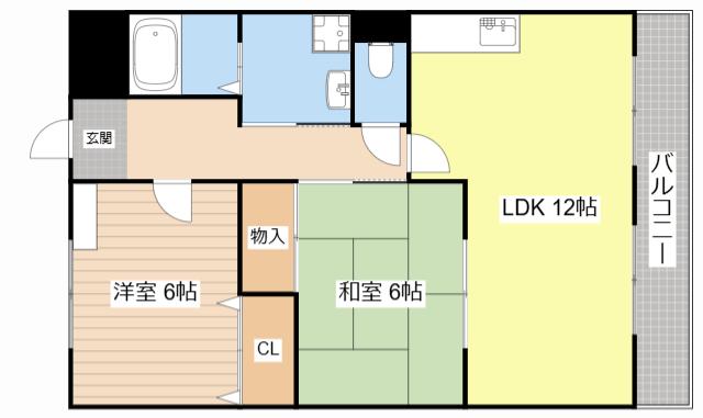 ウイングパレス東陽(2LDK/7階)の間取り写真