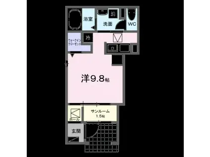 ラポールVII(ワンルーム/1階)の間取り写真