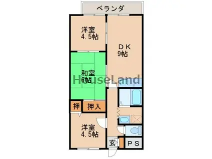 ベルシャイン名草(3LDK/2階)の間取り写真