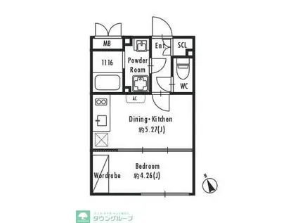 GRANPASEO吉祥寺(1DK/2階)の間取り写真