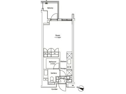 カスタリア新宿夏目坂(ワンルーム/3階)の間取り写真