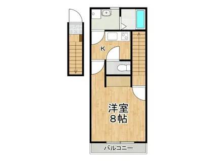 CASA GRANDE東岡山(1K/2階)の間取り写真
