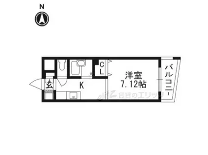 パストラル下穂積(1K/1階)の間取り写真