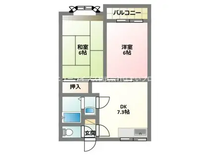 大丸マンション(2DK/2階)の間取り写真