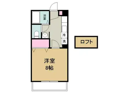 ウェルコート青山(1K/2階)の間取り写真