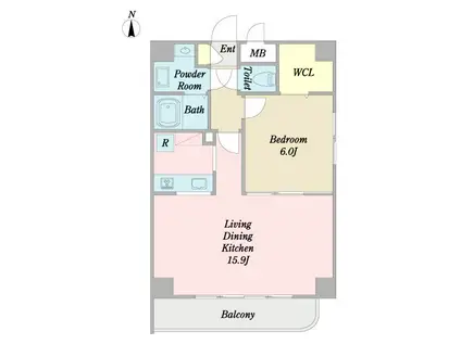 フォルトゥーナ三宿(1LDK/3階)の間取り写真