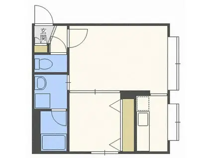 RUANRUAN(1LDK/4階)の間取り写真