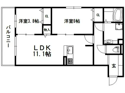 ラ ネージュ(2LDK/3階)の間取り写真