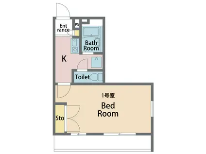 イーデンパーク(1K/2階)の間取り写真