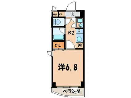 グリーンヒル紫明(1K/3階)の間取り写真