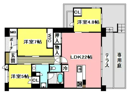 BRILLIA CITY千里丘F棟(3LDK/4階)の間取り写真