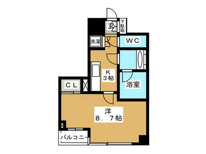 デュオ・スカーラ御茶ノ水II(1K/2階)の間取り写真