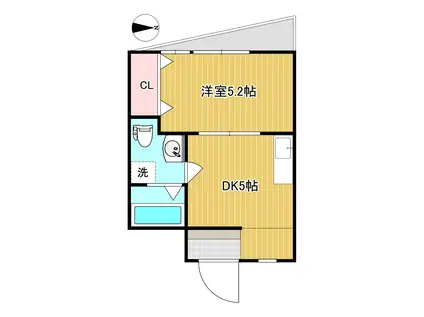 ヴェラやまと(1DK/3階)の間取り写真