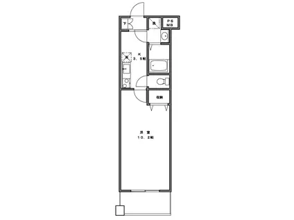 サンリット江北(1K/2階)の間取り写真