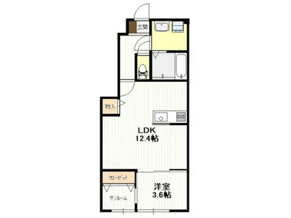 油見2丁目アパート(1LDK/1階)の間取り写真