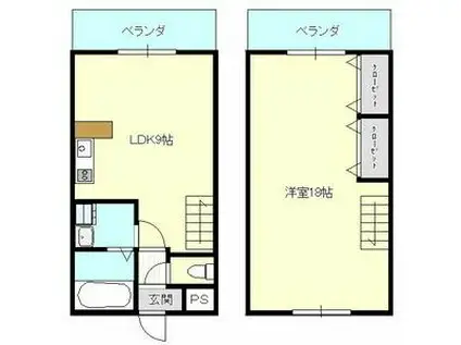 レスポワール北(1LDK/7階)の間取り写真