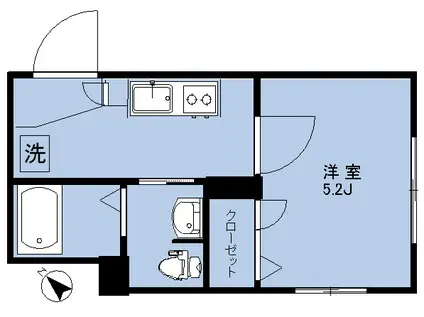 二子玉川アパートメント(1K/3階)の間取り写真