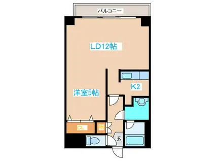 AMSビル(1LDK/12階)の間取り写真