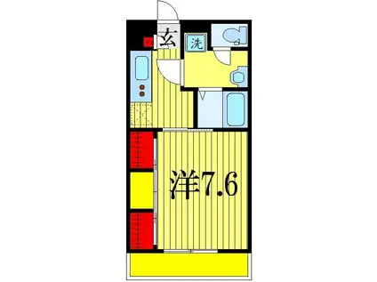 リブリ アイリス幕張本郷(1K/1階)の間取り写真