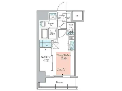 アーバネックス千代田淡路町(1DK/3階)の間取り写真