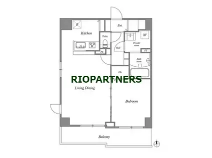 GRANPASEO東向島(1LDK/6階)の間取り写真