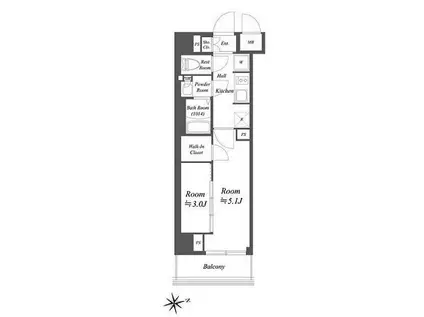 ブランシエスタ荻窪(2K/2階)の間取り写真