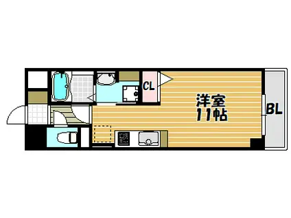 ジャルダン学研住道(ワンルーム/5階)の間取り写真