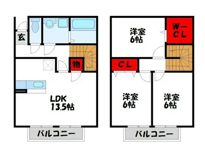 ウィルコートMINATO(3LDK/1階)の間取り写真