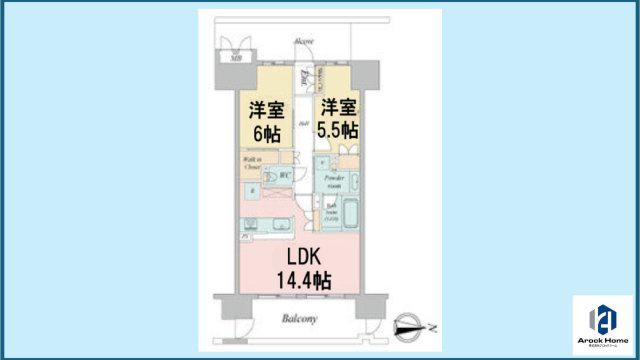ラフィシア上前津(2LDK/4階)の間取り写真