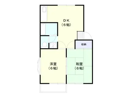 リバーサイド人見A棟(2DK/2階)の間取り写真