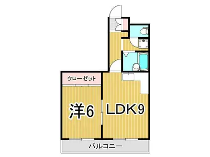 ロイヤルパークA(1LDK/3階)の間取り写真