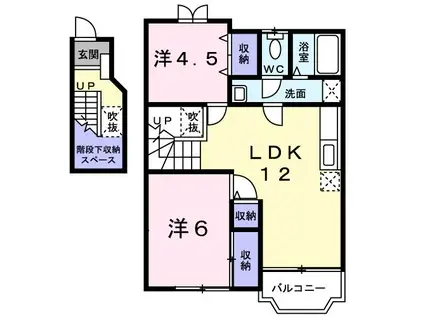 ベルメゾンC(2LDK/2階)の間取り写真
