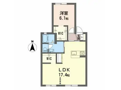 エスタシオン(1LDK/1階)の間取り写真