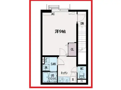 イクシオ江北(1K/2階)の間取り写真