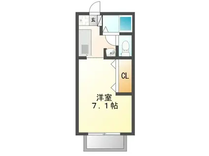 ファーストエコーB(1K/2階)の間取り写真