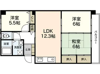T-FLAT(3LDK/2階)の間取り写真