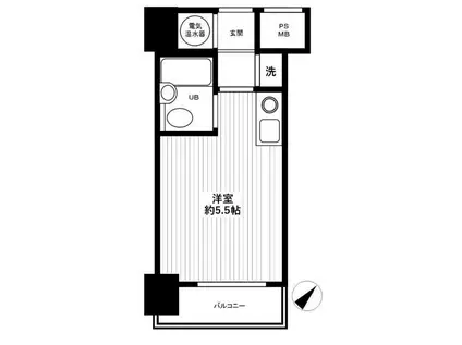 ハイネス要町(ワンルーム/6階)の間取り写真