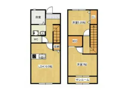 テタンジェ(2LDK/1階)の間取り写真