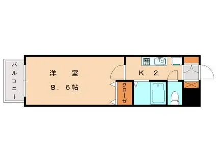 カンパ-ナB(1K/1階)の間取り写真