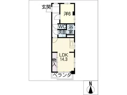プチハウス大森(1LDK/2階)の間取り写真