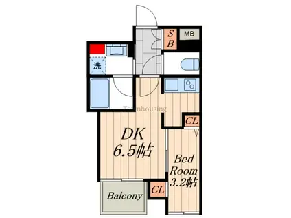 ミュプレ住吉(1DK/5階)の間取り写真